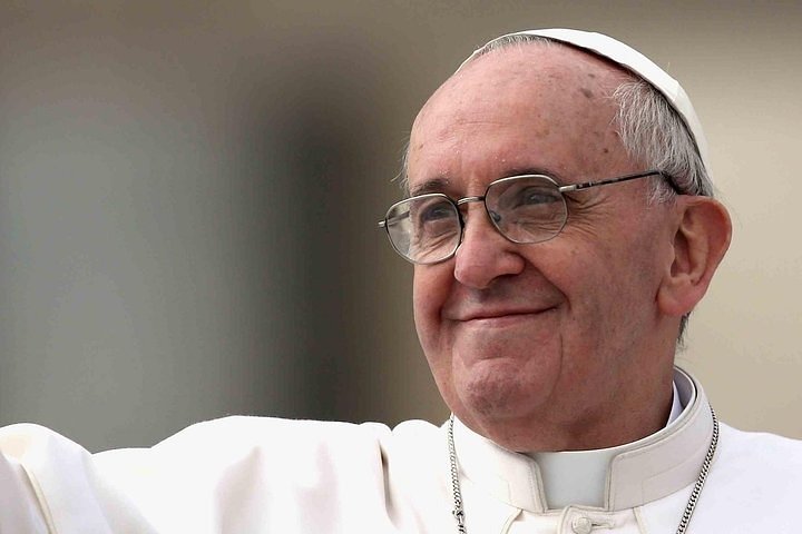 Pope Francis wearing glasses